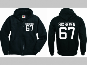 Six Seven 67 stredne hrub&aacute; mikina na zips s kapucou stiahnuteľnou &scaron;n&uacute;rkami